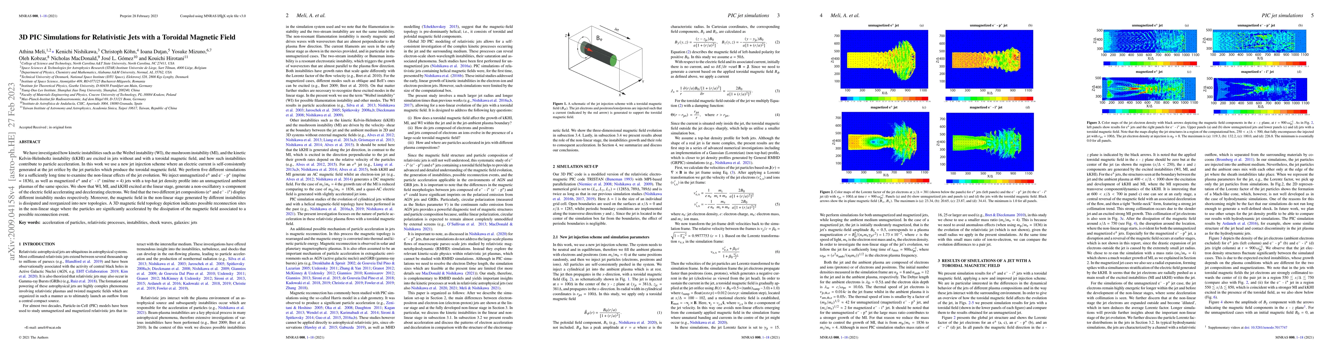 Thumbnail for 3D PIC Simulations for Relativistic Jets with a Toroidal Magnetic Field