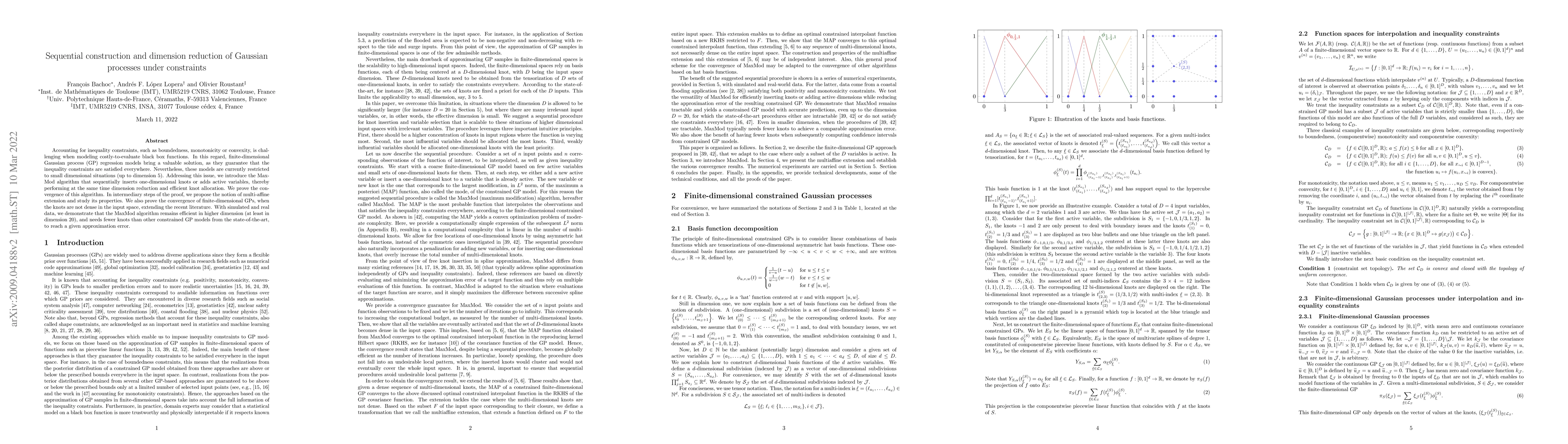 Thumbnail for Sequential construction and dimension reduction of Gaussian processes
  under constraints