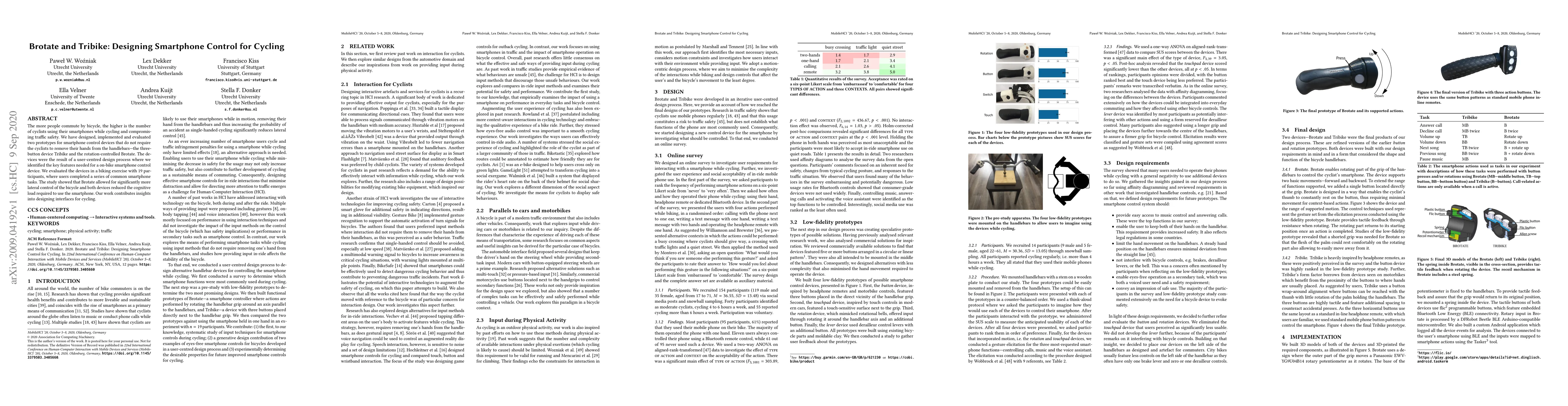 Thumbnail for Brotate and Tribike: Designing Smartphone Control for Cycling