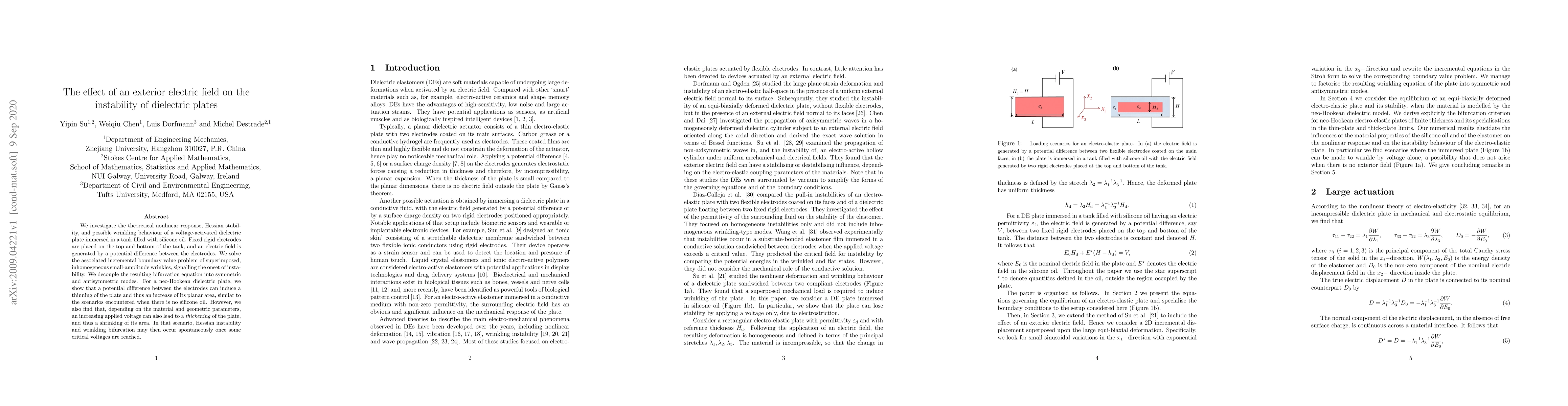 Thumbnail for The effect of an exterior electric field on the instability of
  dielectric plates
