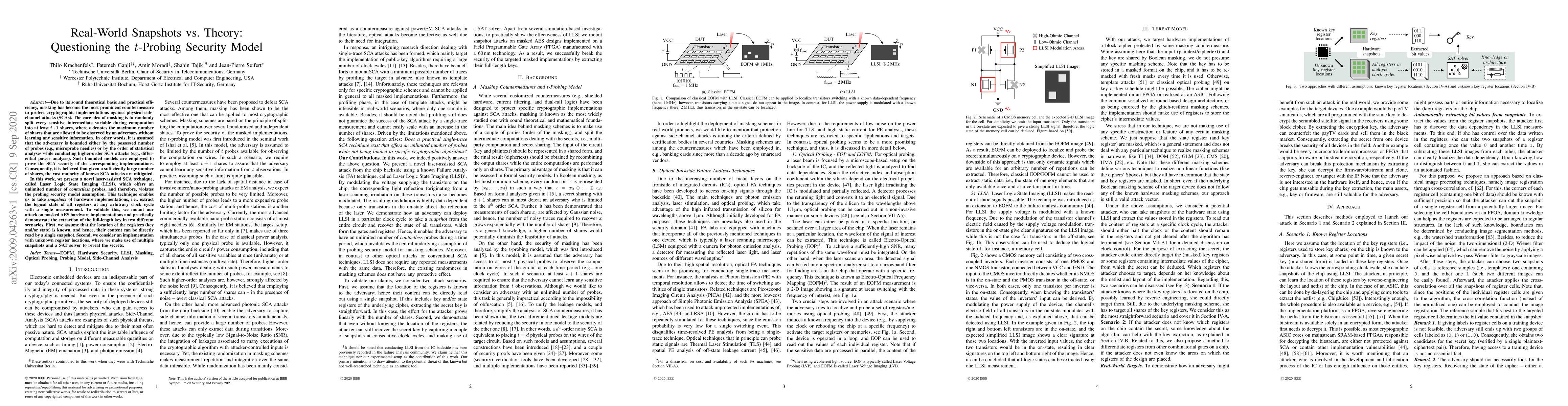 Thumbnail for Real-World Snapshots vs. Theory: Questioning the t-Probing Security
  Model