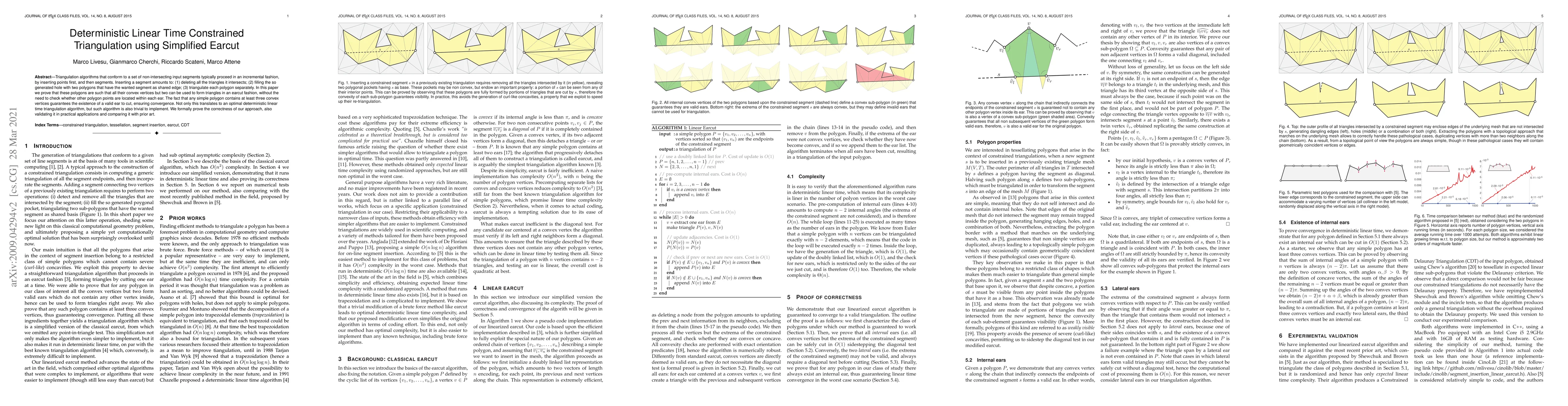 Thumbnail for Deterministic Linear Time Constrained Triangulation using Simplified
  Earcut