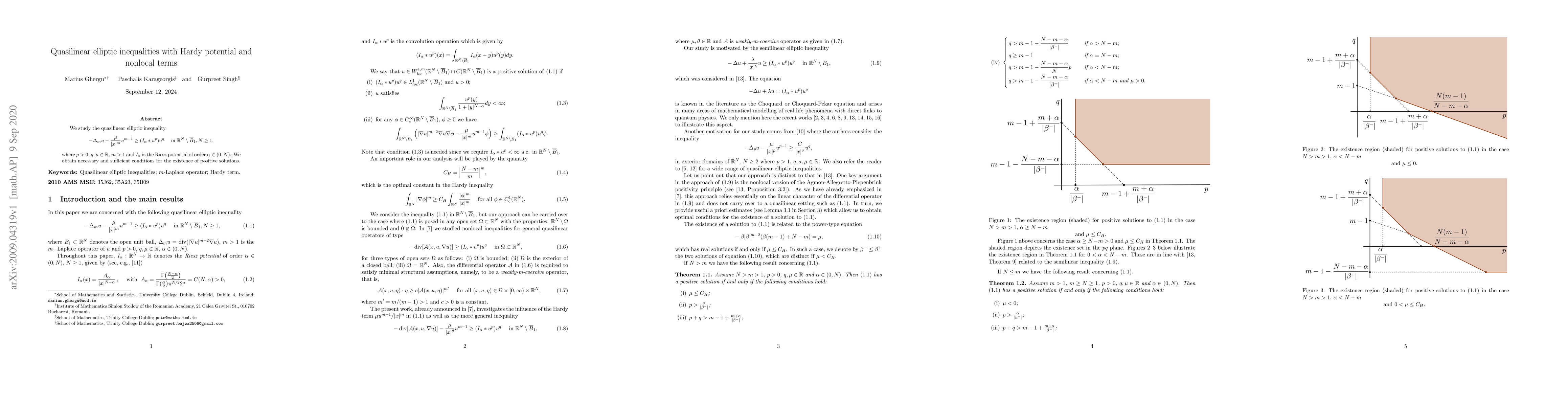 Thumbnail for Quasilinear elliptic inequalities with Hardy potential and nonlocal
  terms