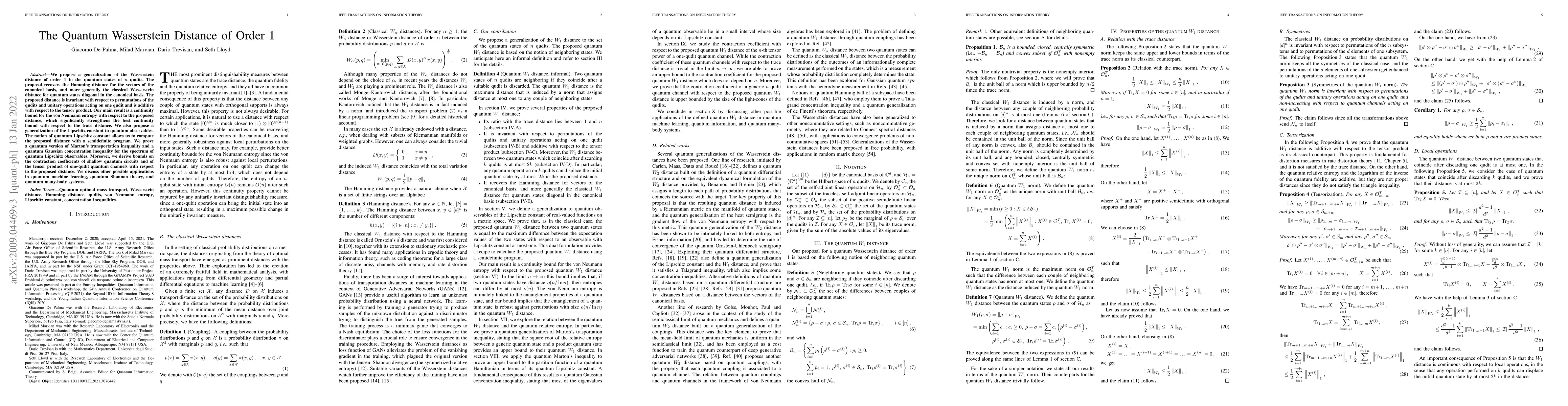 Thumbnail for The Quantum Wasserstein Distance of Order 1