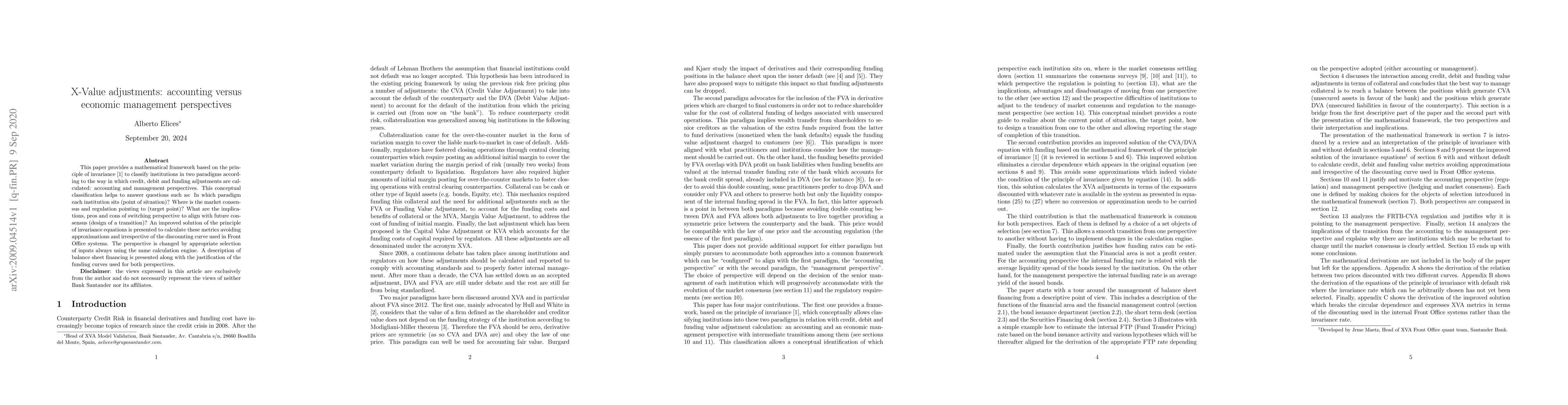 Thumbnail for X-Value adjustments: accounting versus economic management perspectives