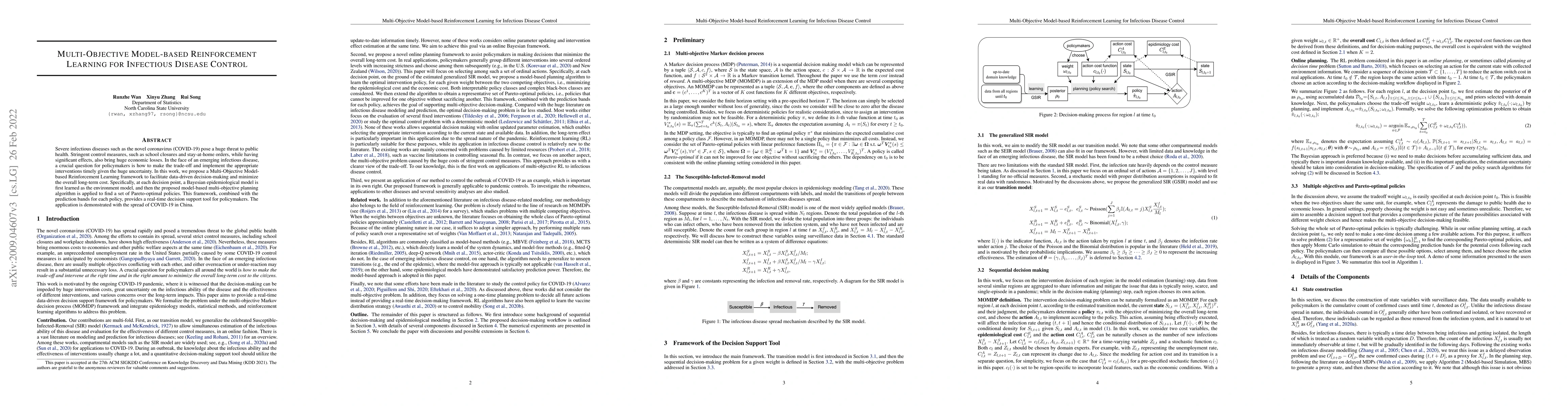 Thumbnail for Multi-Objective Model-based Reinforcement Learning for Infectious
  Disease Control