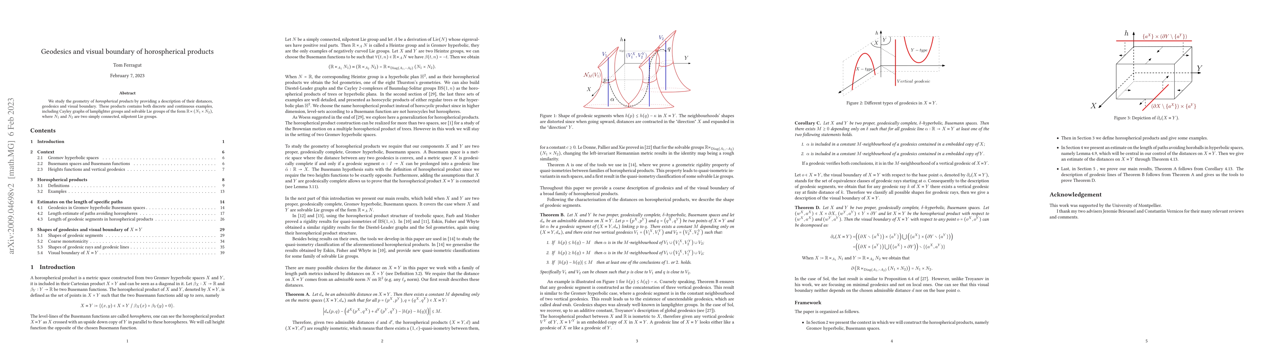 Thumbnail for Geodesics and Visual boundary of Horospherical Products