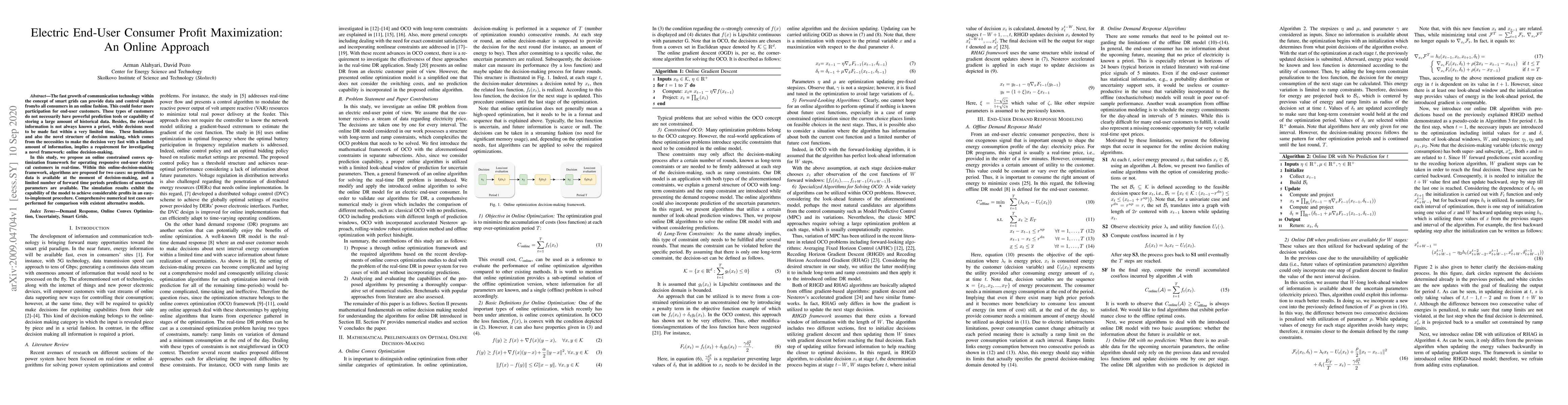 Thumbnail for Electric End-User Consumer Profit Maximization: An Online Approach