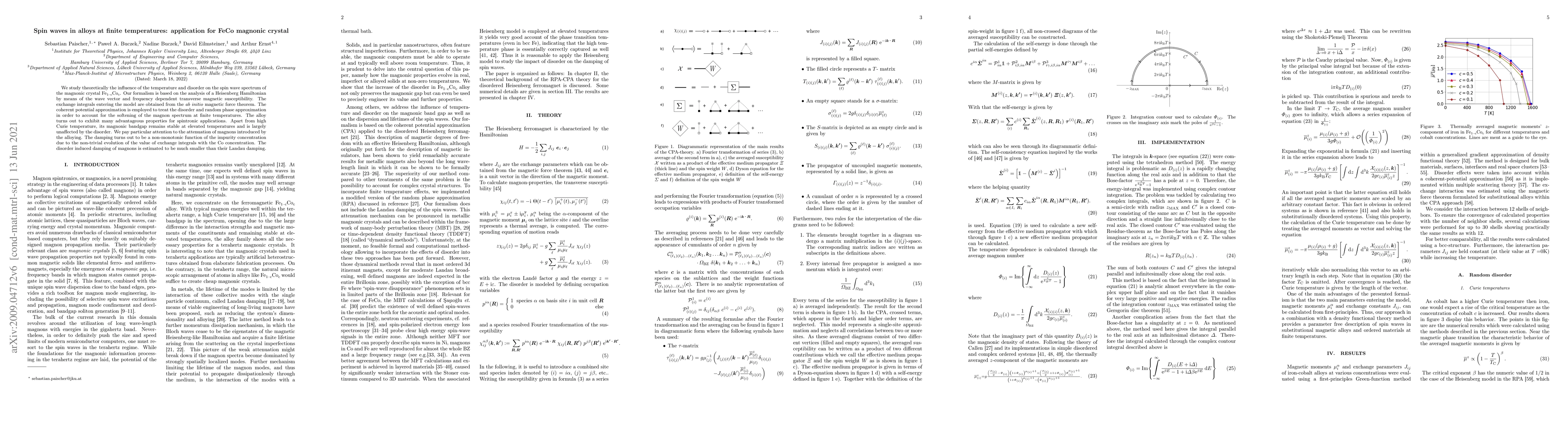 Thumbnail for Spin waves in alloys at finite temperatures: application for FeCo
  magnonic crystal