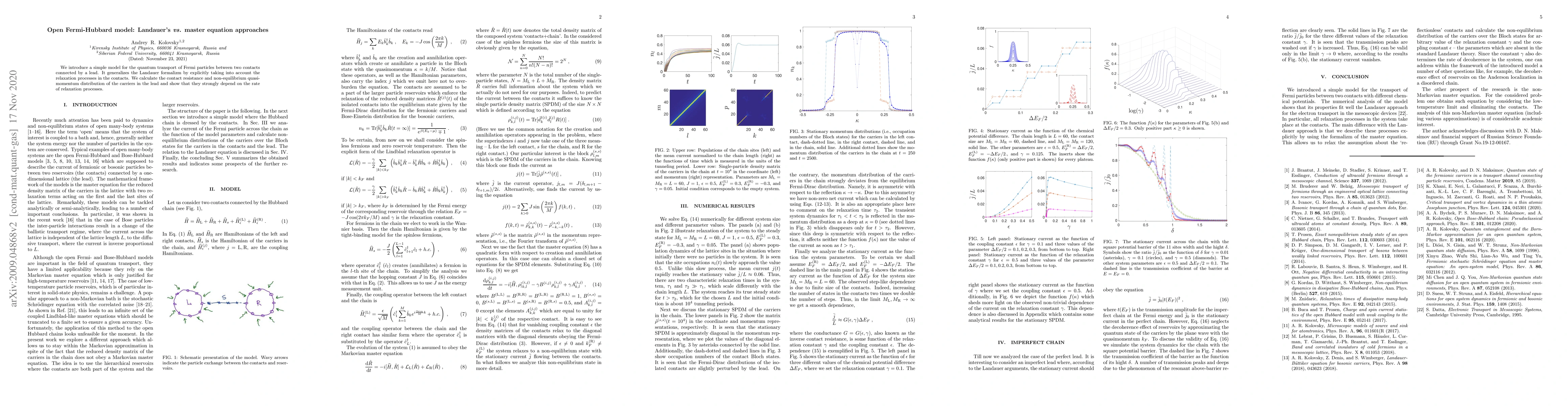 Thumbnail for Open Fermi-Hubbard model: Landauer's vs. master equation approaches