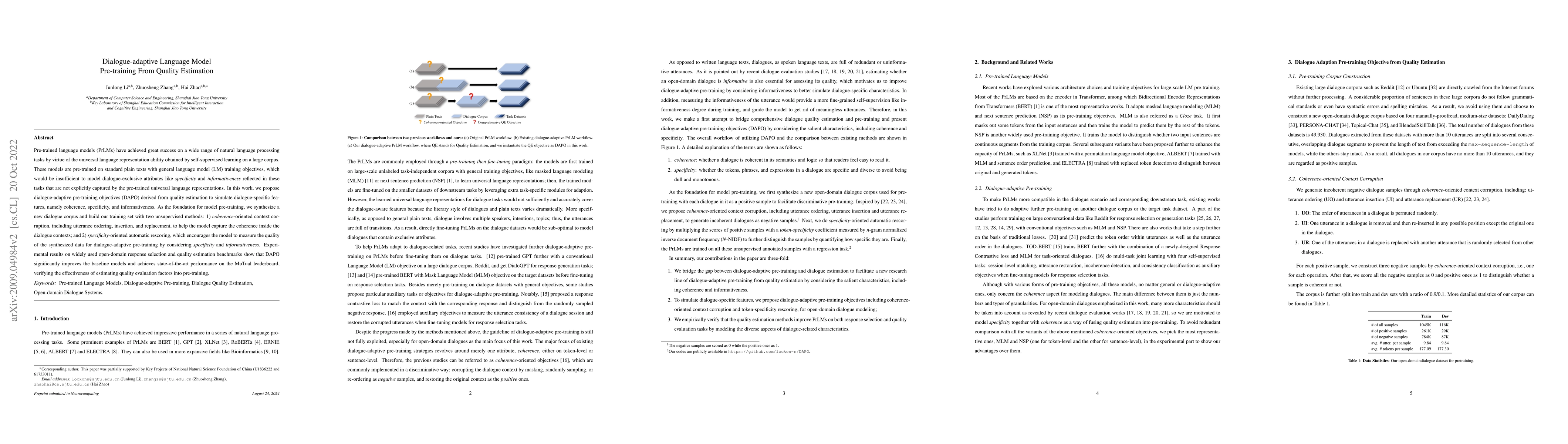 Thumbnail for Dialogue-adaptive Language Model Pre-training From Quality Estimation