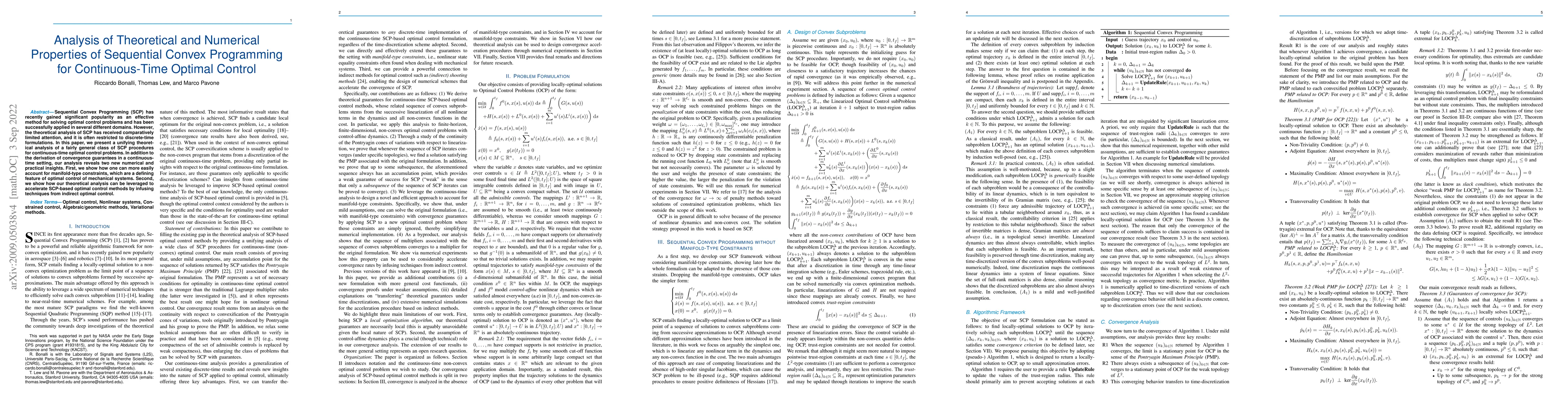 Thumbnail for Analysis of Theoretical and Numerical Properties of Sequential Convex
  Programming for Continuous-Time Optimal Control