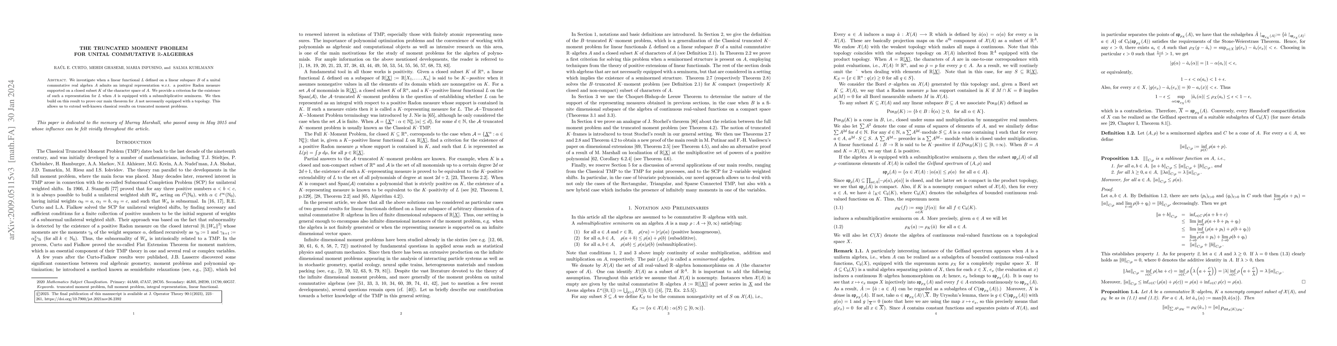 Thumbnail for The Truncated Moment Problem for Unital Commutative R-Algebras