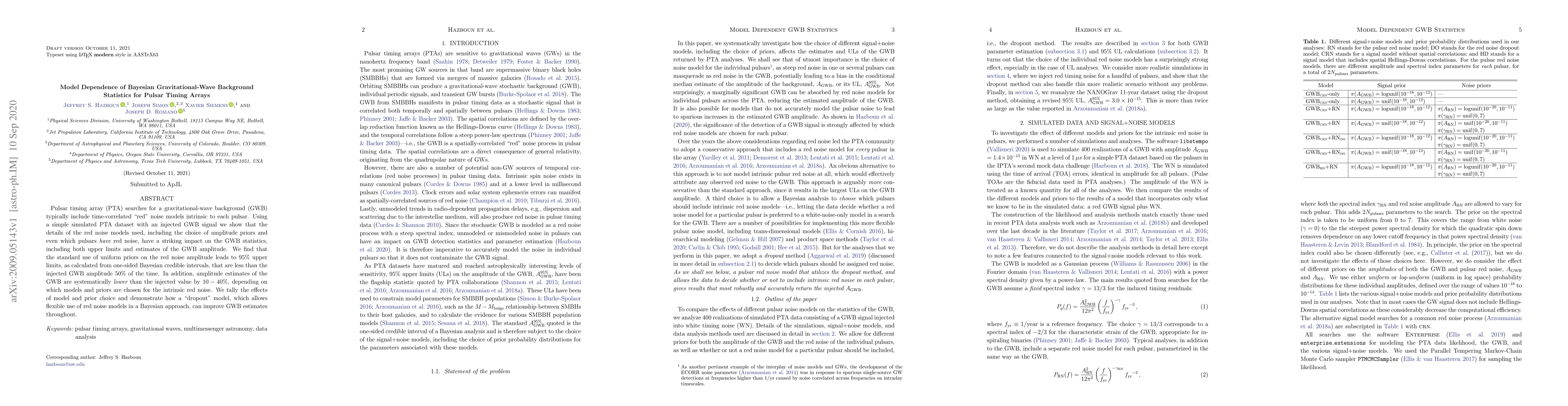 Thumbnail for Model Dependence of Bayesian Gravitational-Wave Background Statistics
  for Pulsar Timing Arrays