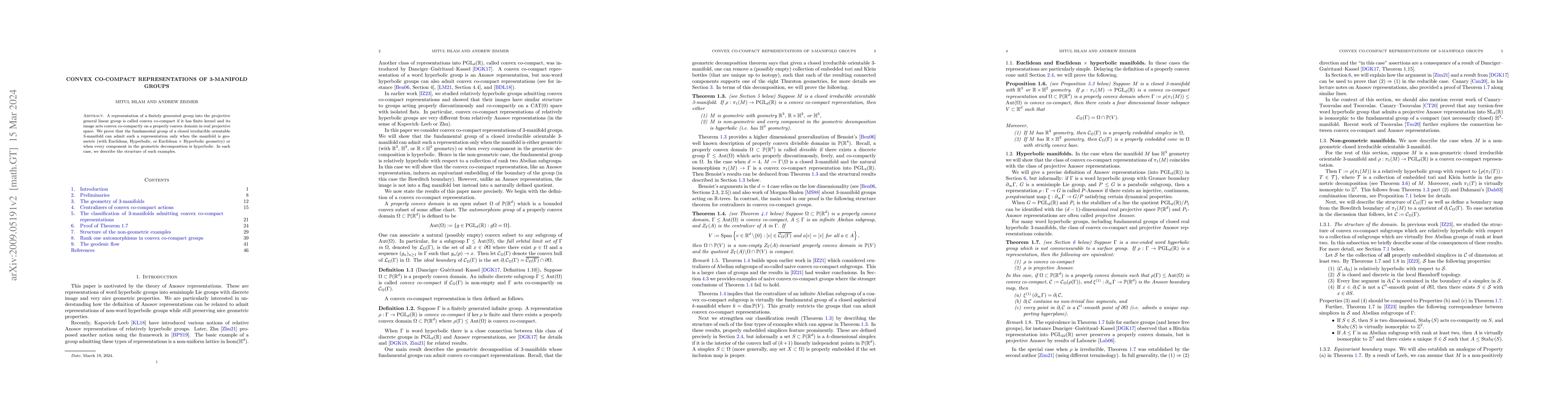 Thumbnail for Convex co-compact representations of 3-manifold groups
