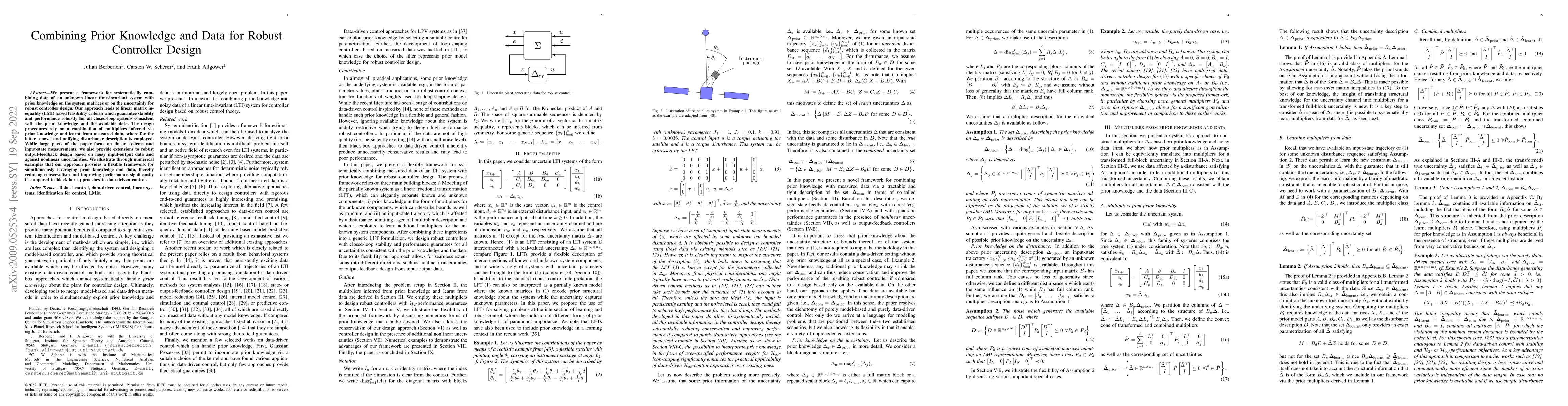 Thumbnail for Combining Prior Knowledge and Data for Robust Controller Design