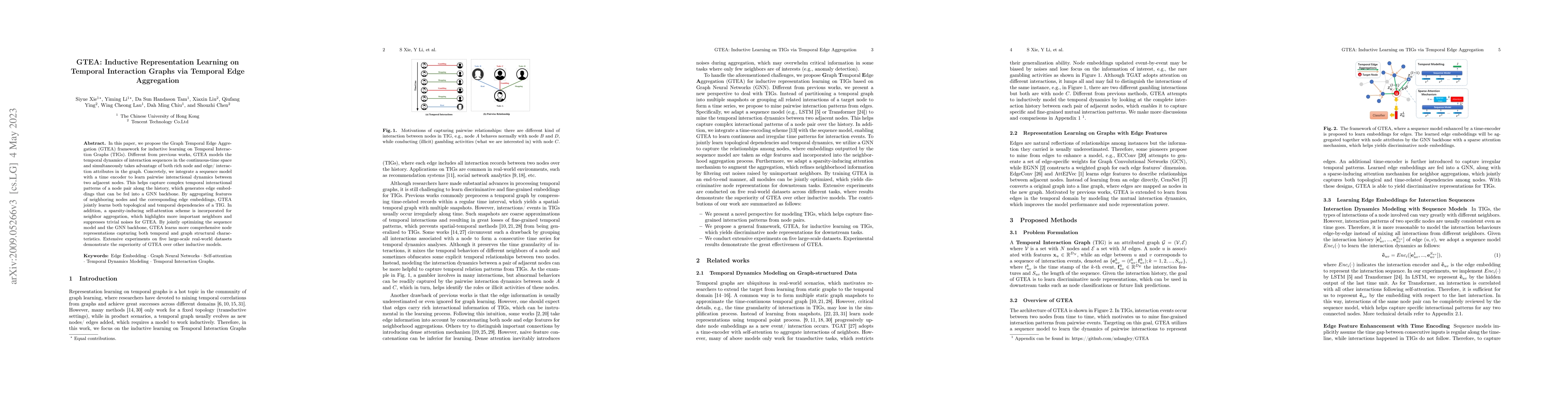 Thumbnail for GTEA: Inductive Representation Learning on Temporal Interaction Graphs
  via Temporal Edge Aggregation