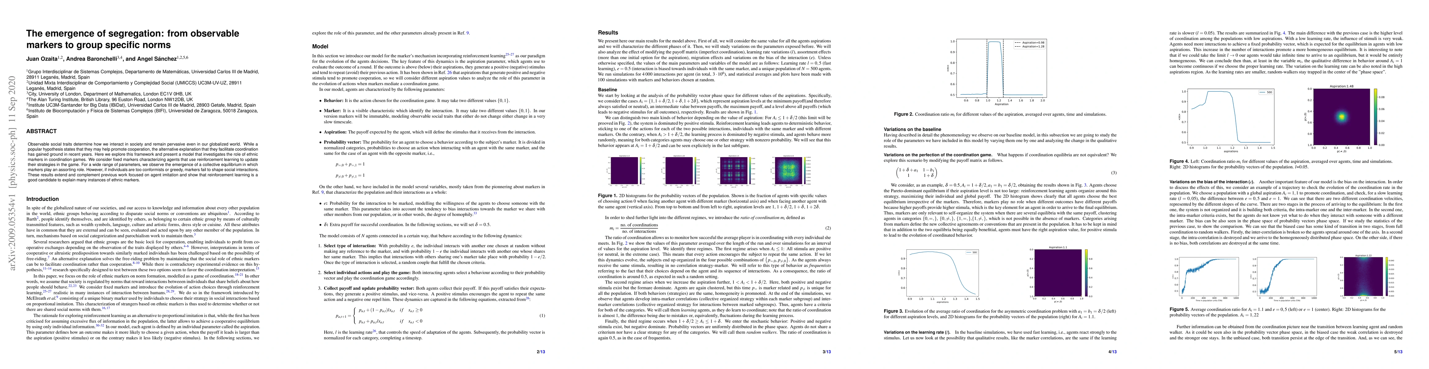 Thumbnail for The emergence of segregation: from observable markers to group specific
  norms