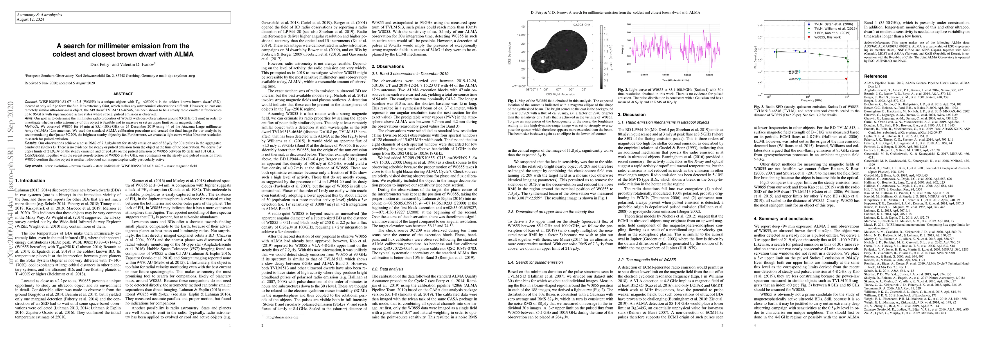 Thumbnail for A search for millimeter emission from the coldest and closest brown
  dwarf with ALMA