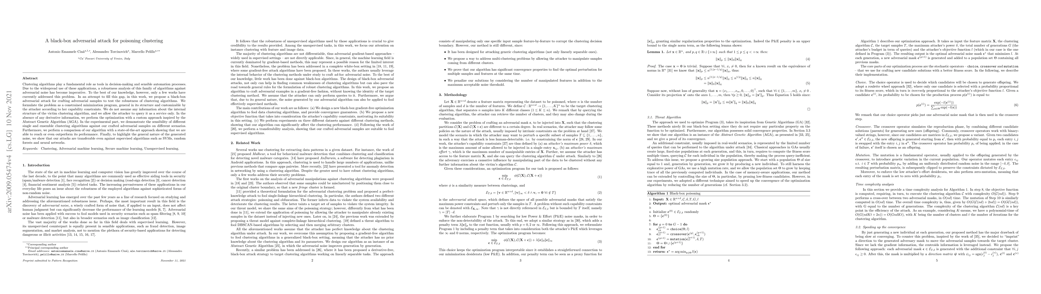 Thumbnail for A black-box adversarial attack for poisoning clustering