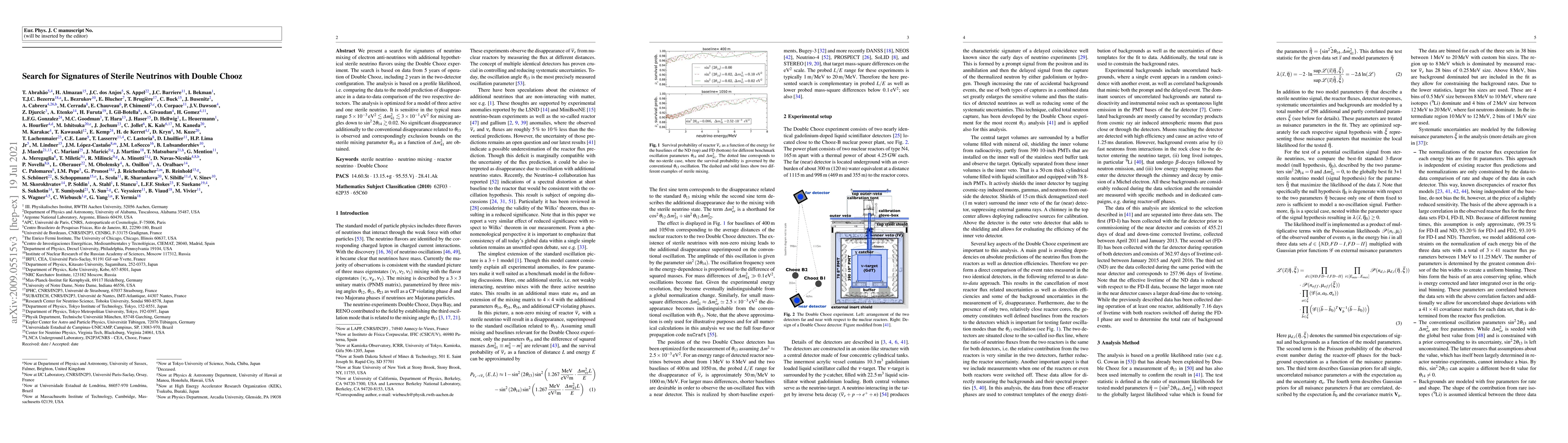 Thumbnail for Search for Signatures of Sterile Neutrinos with Double Chooz