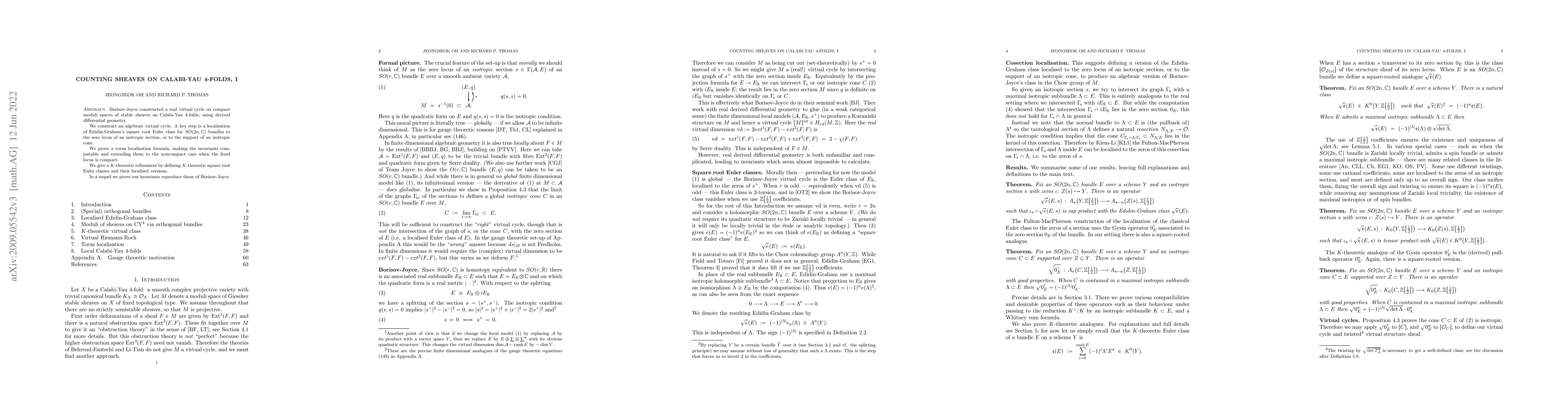 Thumbnail for Counting sheaves on Calabi-Yau 4-folds, I