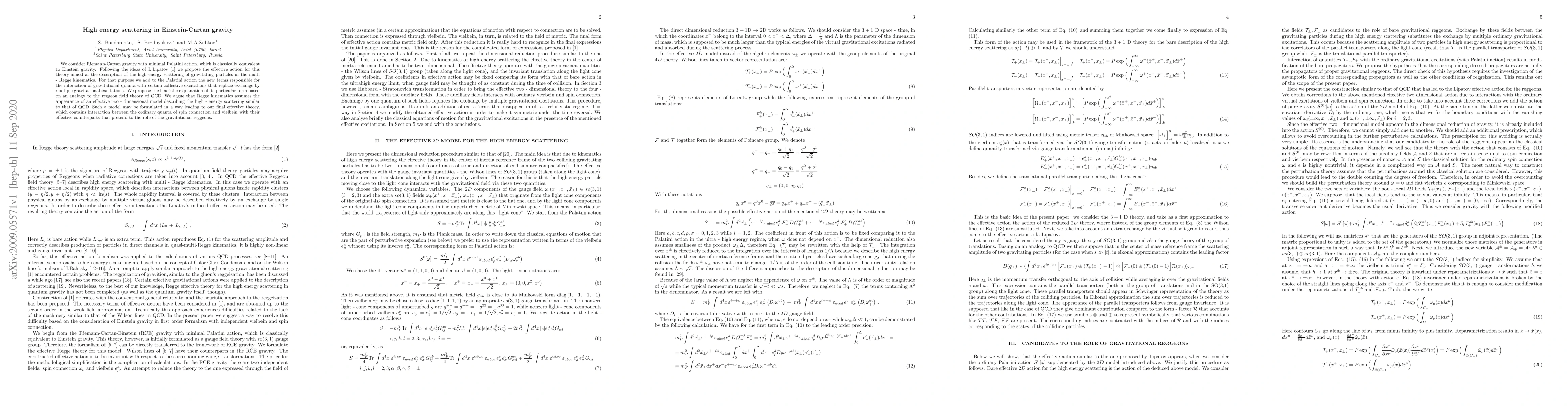 Thumbnail for High energy scattering in Einstein-Cartan gravity
