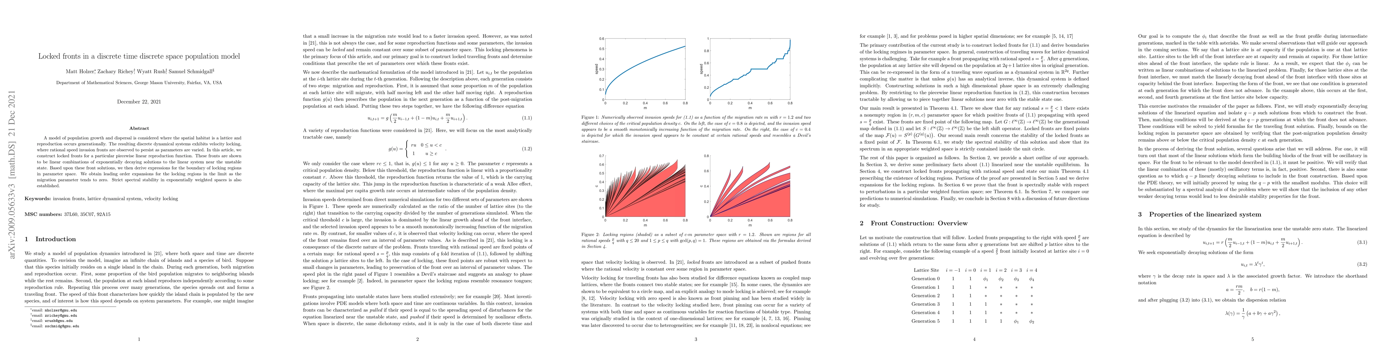 Thumbnail for Locked fronts in a discrete time discrete space population model