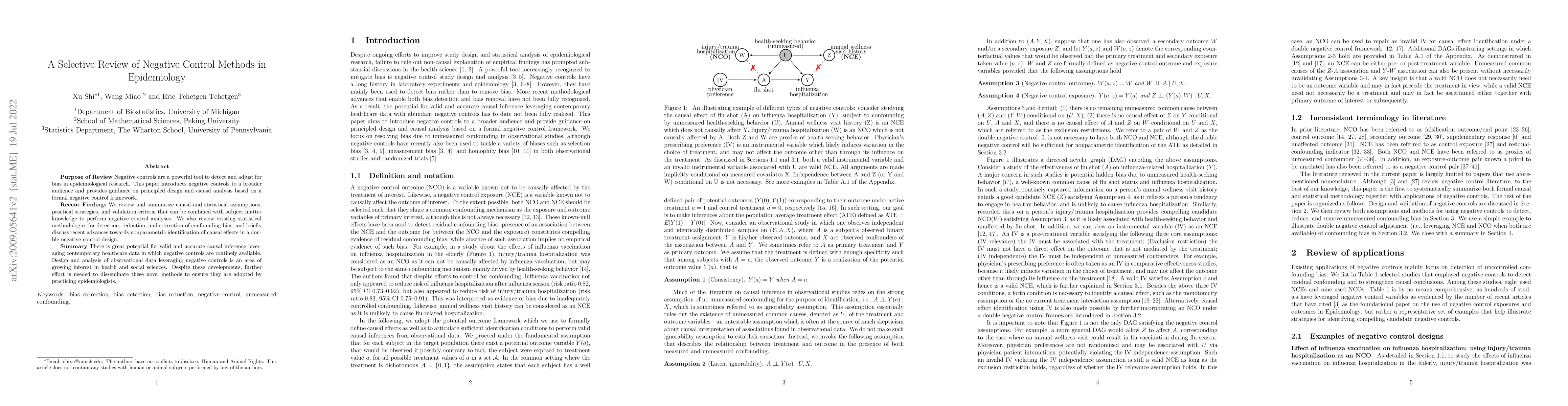 Thumbnail for A Selective Review of Negative Control Methods in Epidemiology