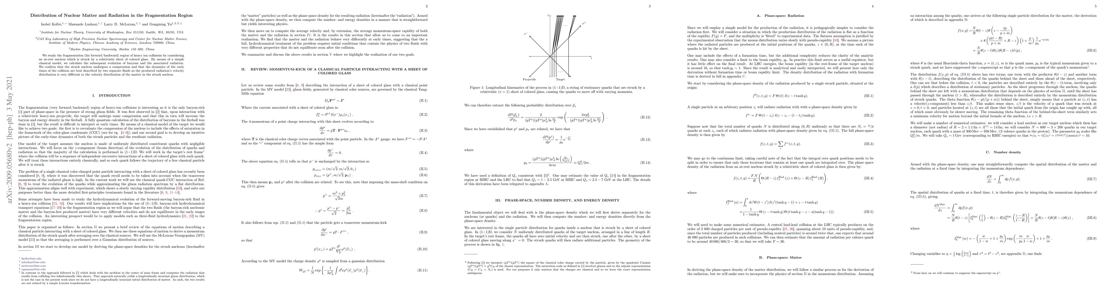 Thumbnail for Distribution of Nuclear Matter and Radiation in the Fragmentation Region