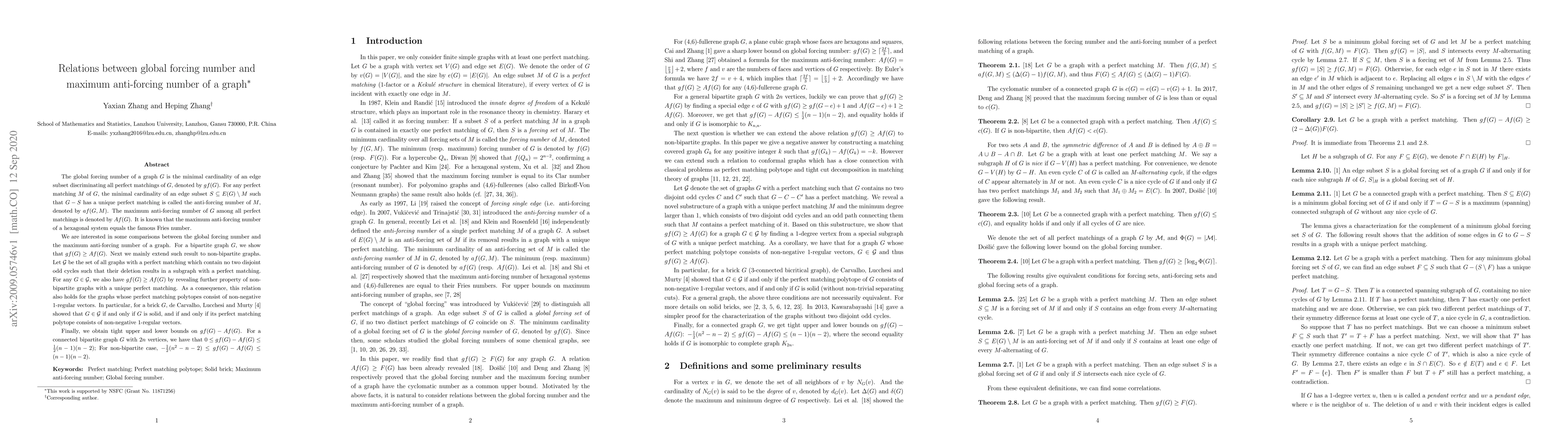 Thumbnail for Relations between global forcing number and maximum anti-forcing number
  of a graph