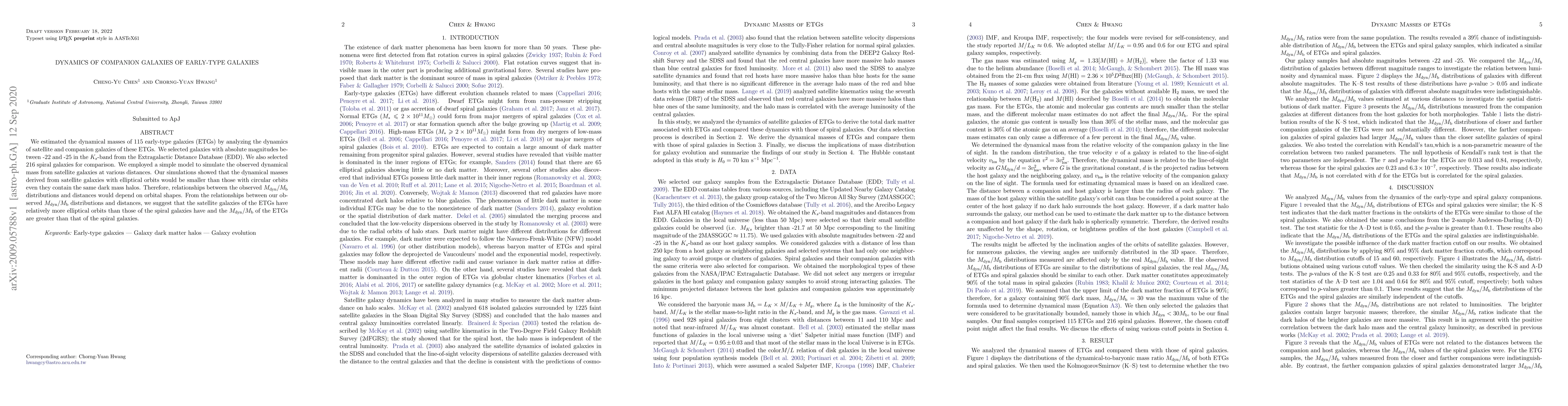 Thumbnail for Dynamics of Companion Galaxies of Early-Type Galaxies
