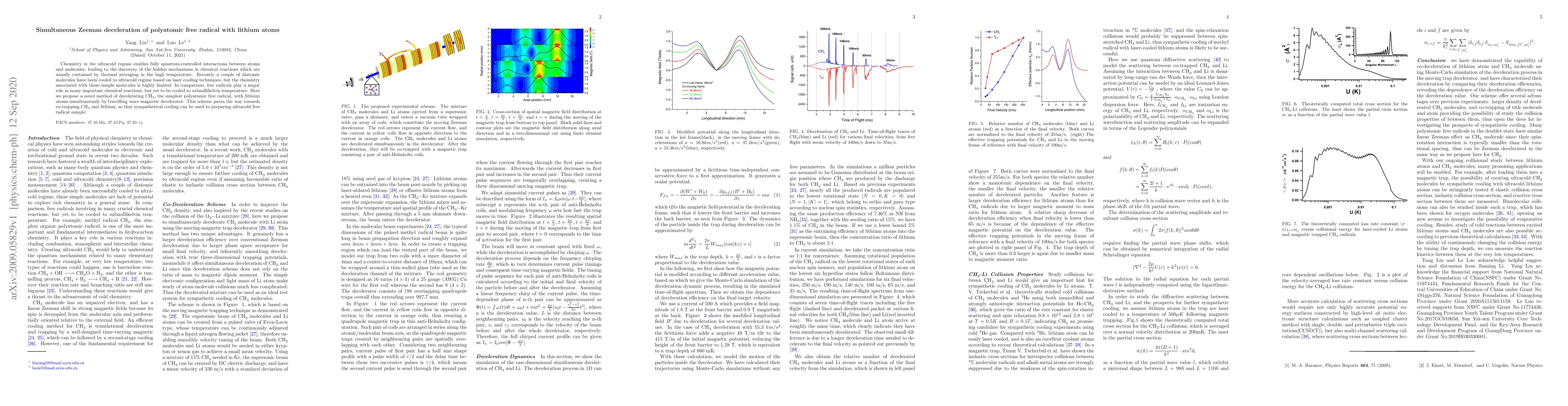 Thumbnail for Simultaneous Zeeman deceleration of polyatomic free radical with lithium
  atoms