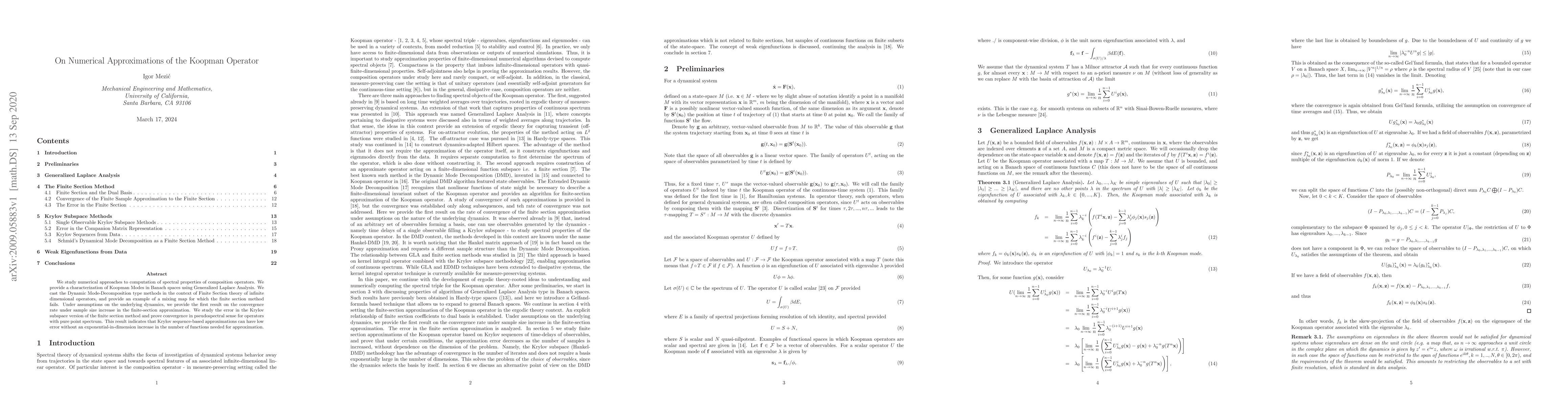 Thumbnail for On Numerical Approximations of the Koopman Operator