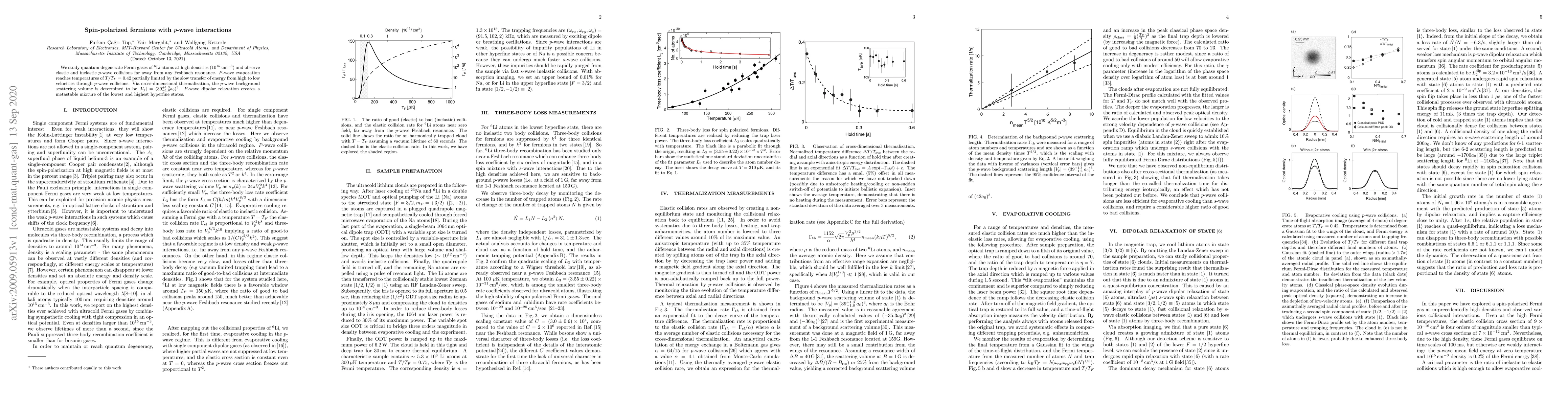 Thumbnail for Spin-polarized fermions with $p$-wave interactions