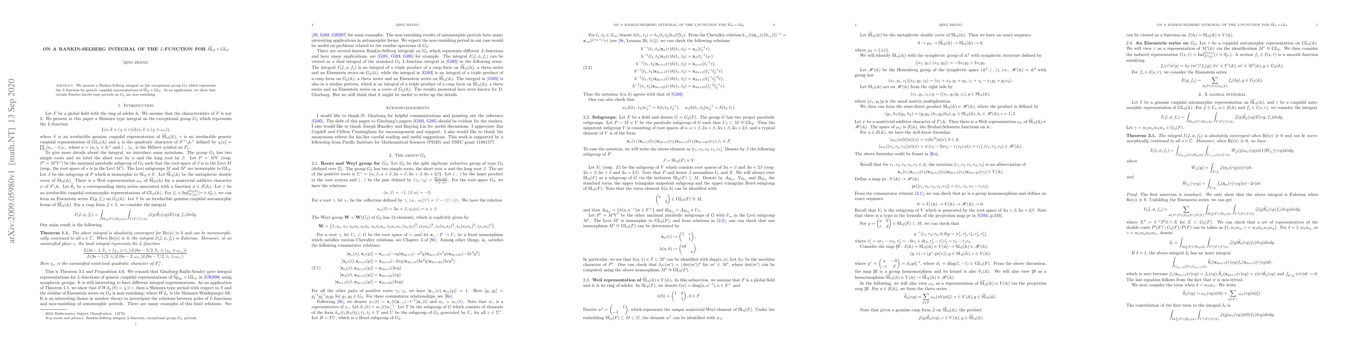 Thumbnail for On a Rankin-Selberg integral of the L-function for
  $\widetilde{SL}_2\times GL_2$