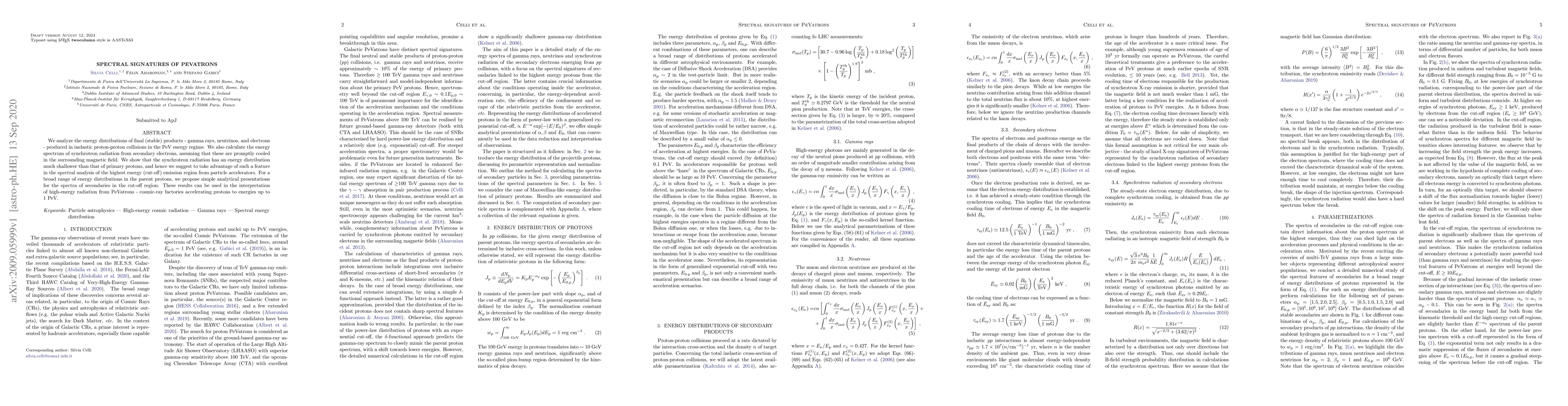 Thumbnail for Spectral signatures of PeVatrons