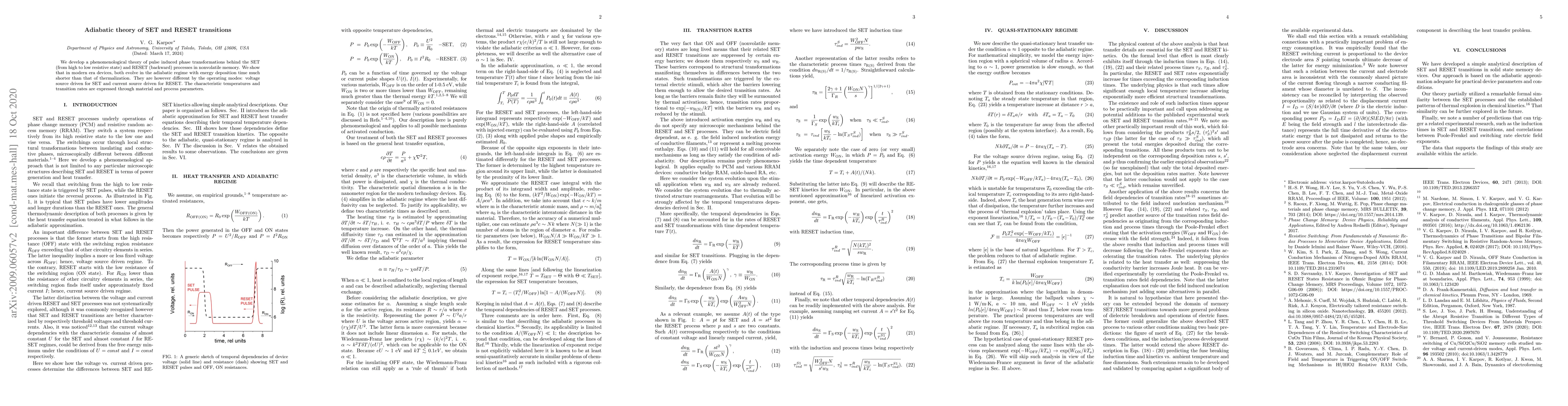 Thumbnail for Adiabatic theory of SET and RESET transitions