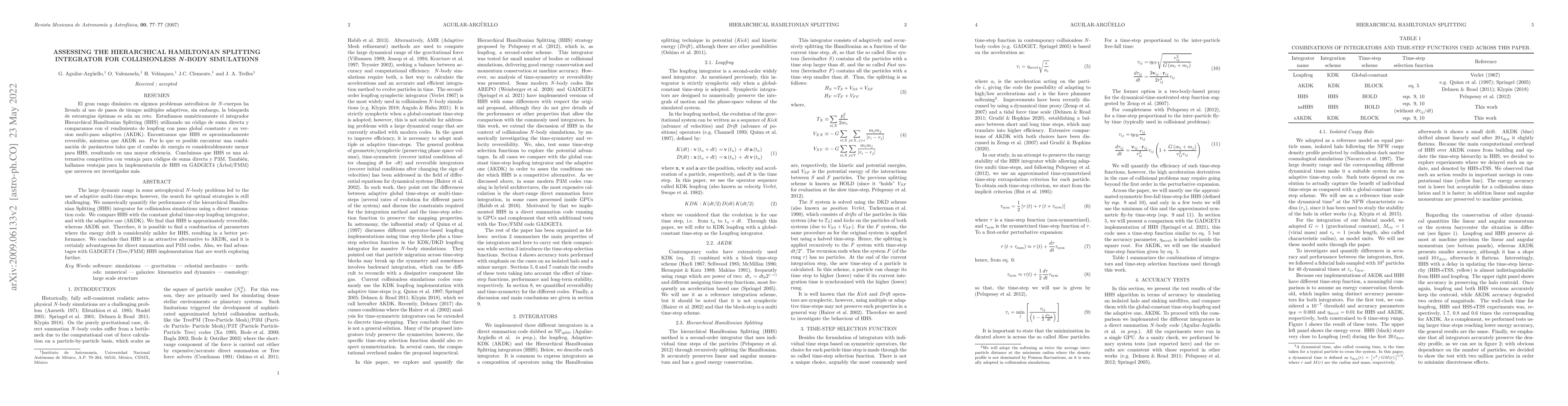 Thumbnail for Assessing the Hierarchical Hamiltonian Splitting Integrator for
  Collisionless N-body Simulations
