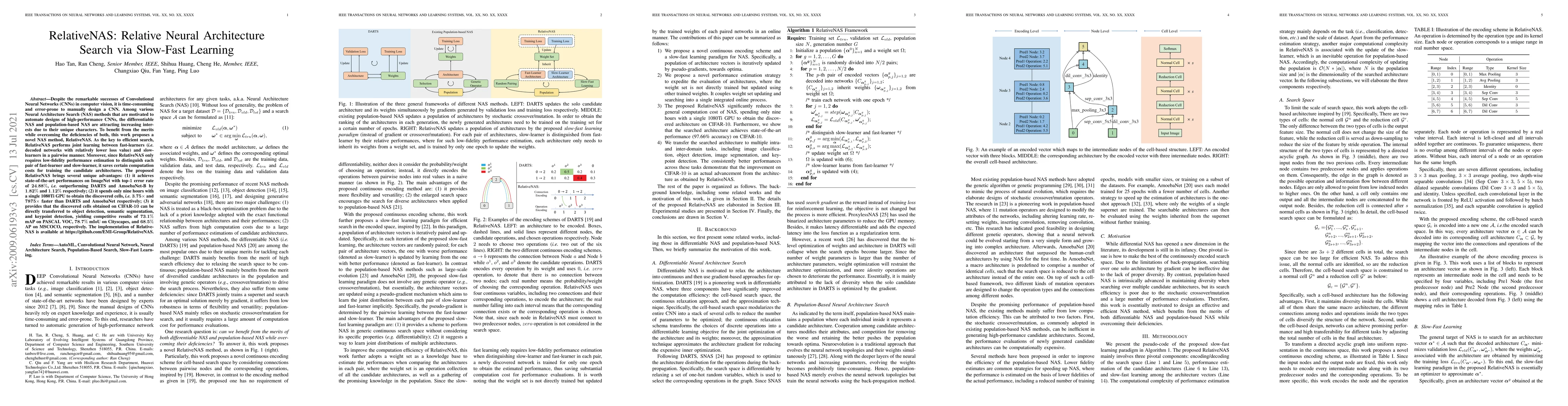 Thumbnail for RelativeNAS: Relative Neural Architecture Search via Slow-Fast Learning