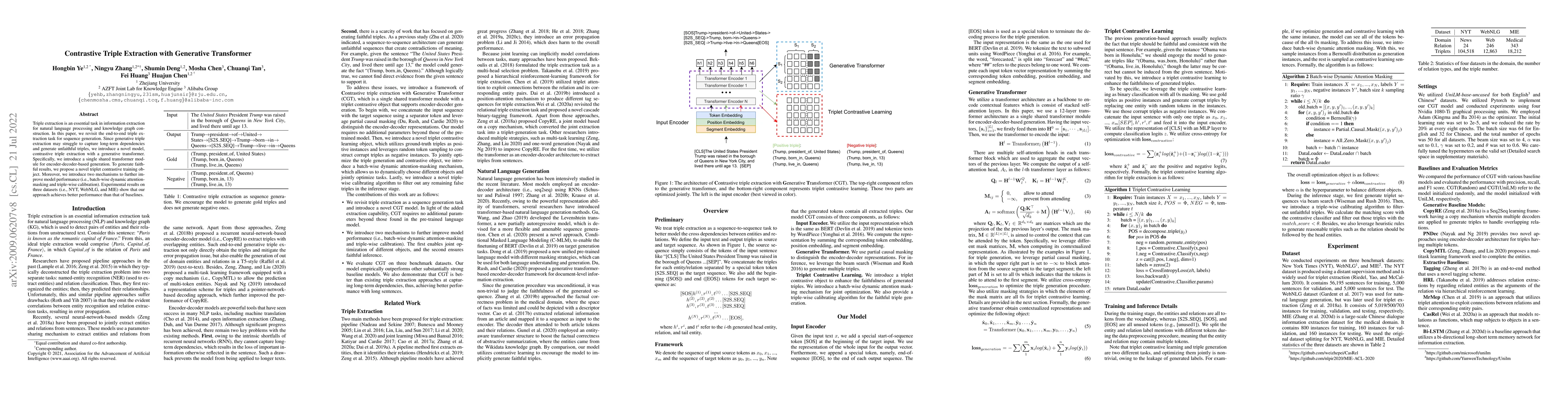 Thumbnail for Contrastive Triple Extraction with Generative Transformer