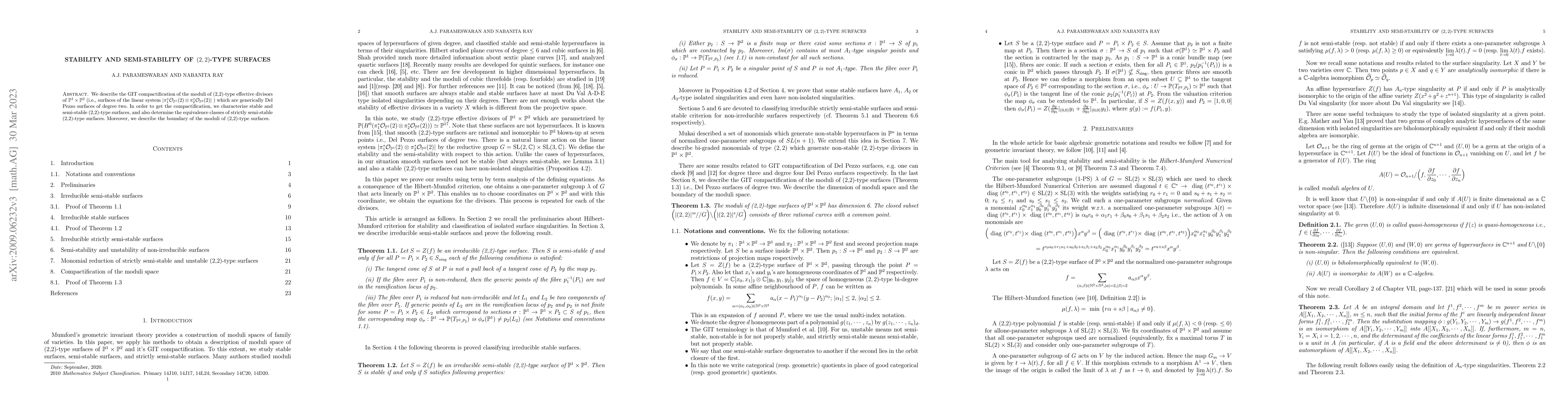 Thumbnail for Stability and semi-stability of (2,2)-type surfaces