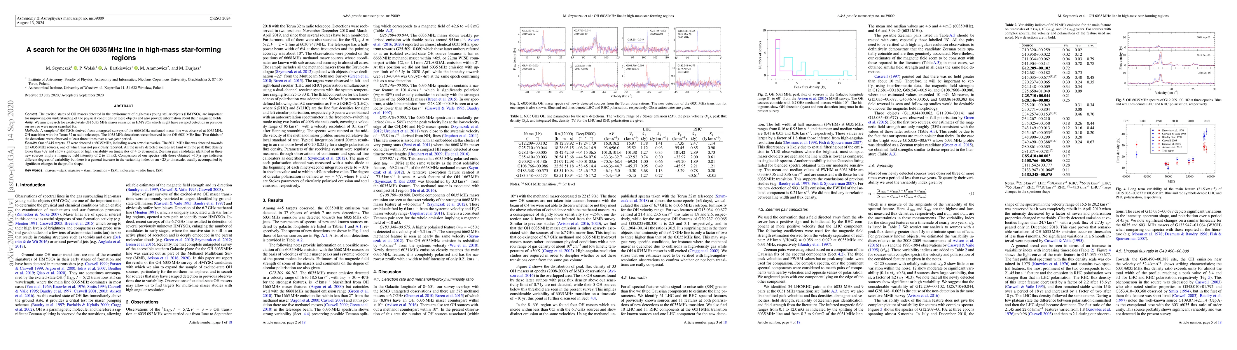 Thumbnail for A search for the OH 6035 MHz line in high-mass star-forming regions
