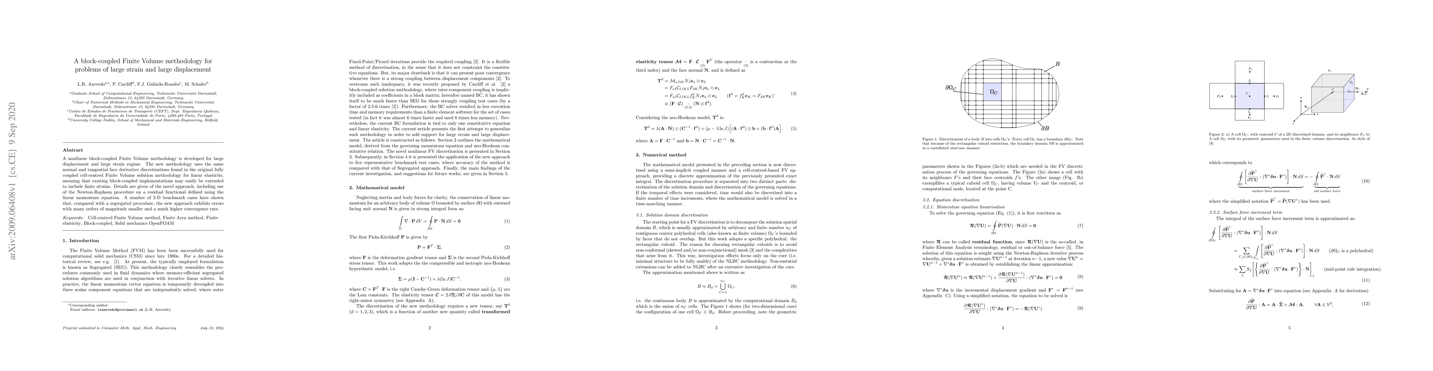 Thumbnail for A block-coupled Finite Volume methodology for problems of large strain
  and large displacement
