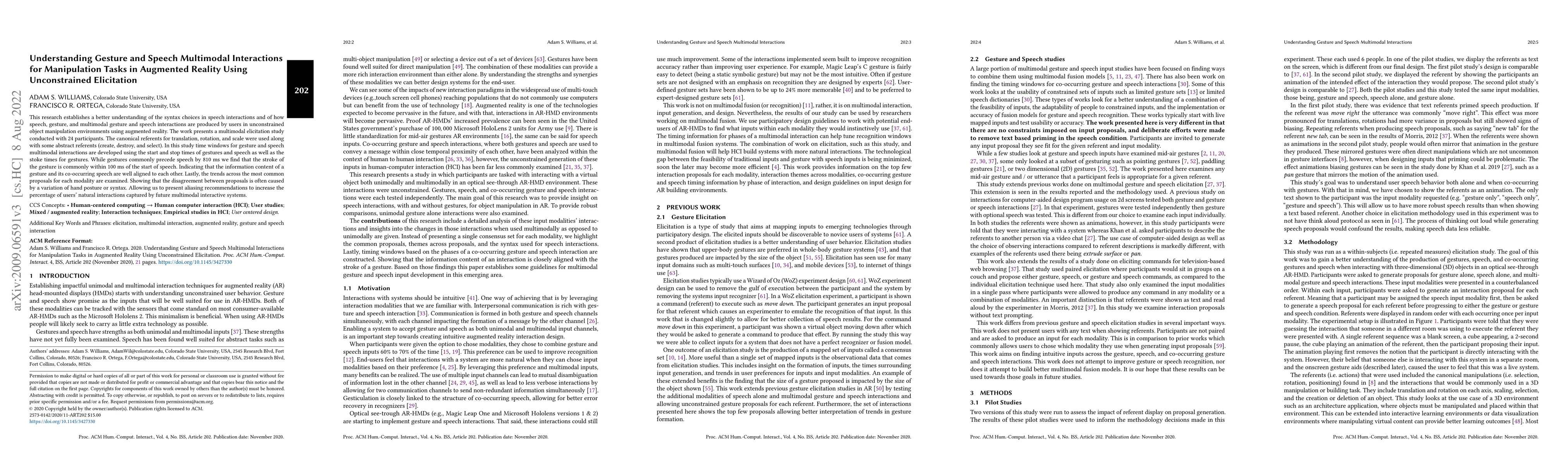 Thumbnail for Understanding Gesture and Speech Multimodal Interactions for
  Manipulation Tasks in Augmented Reality Using Unconstrained Elicitation