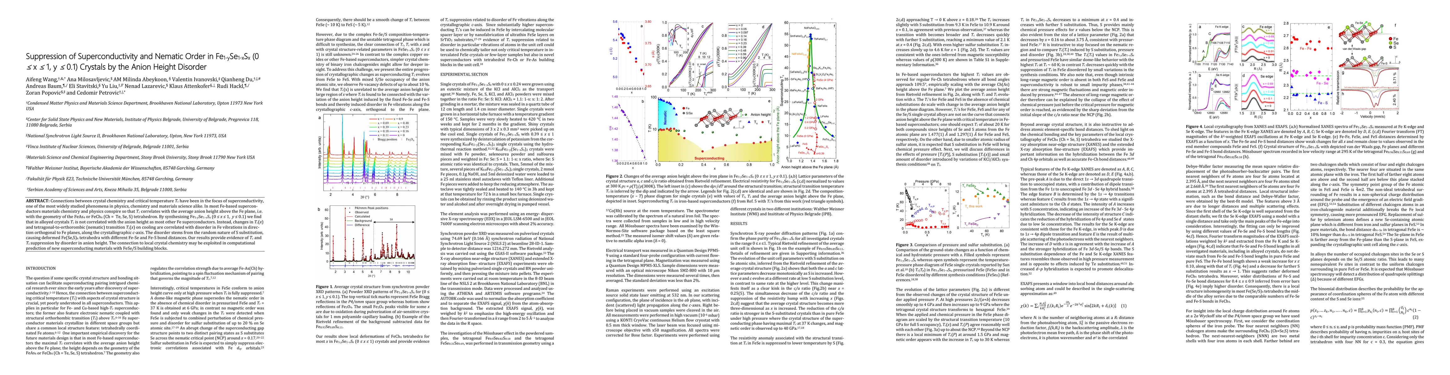 Thumbnail for Suppression of Superconductivity and Nematic Order in
  Fe$_{1-y}$Se$_{1-x}$S$_x$ (0$\leq$$x$$\leq$1, $y$$\leq$0.1) Crystals by Anion
  Height Disorder