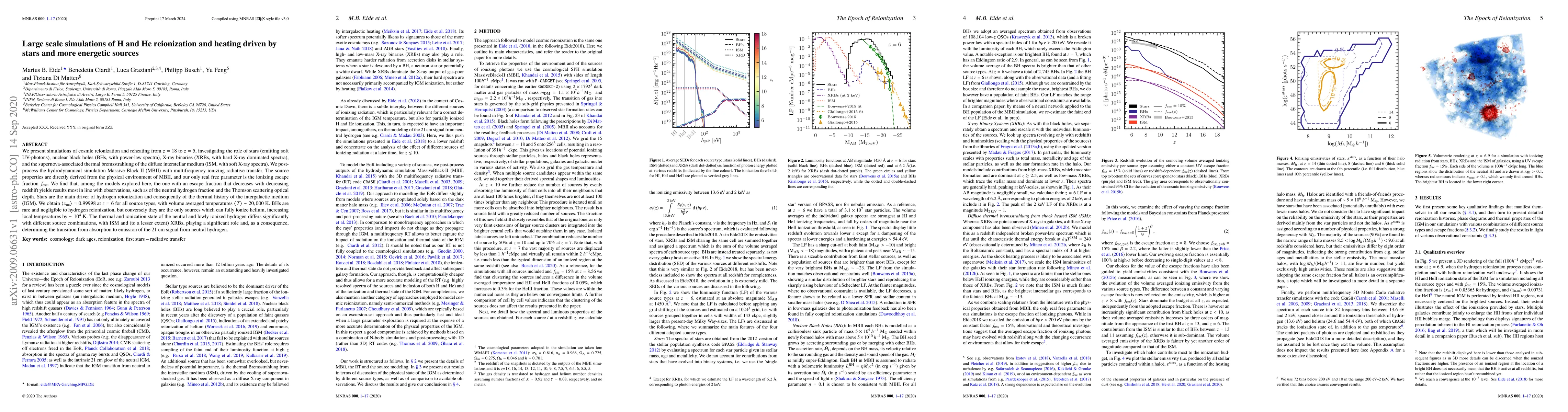 Thumbnail for Large scale simulations of H and He reionization and heating driven by
  stars and more energetic sources