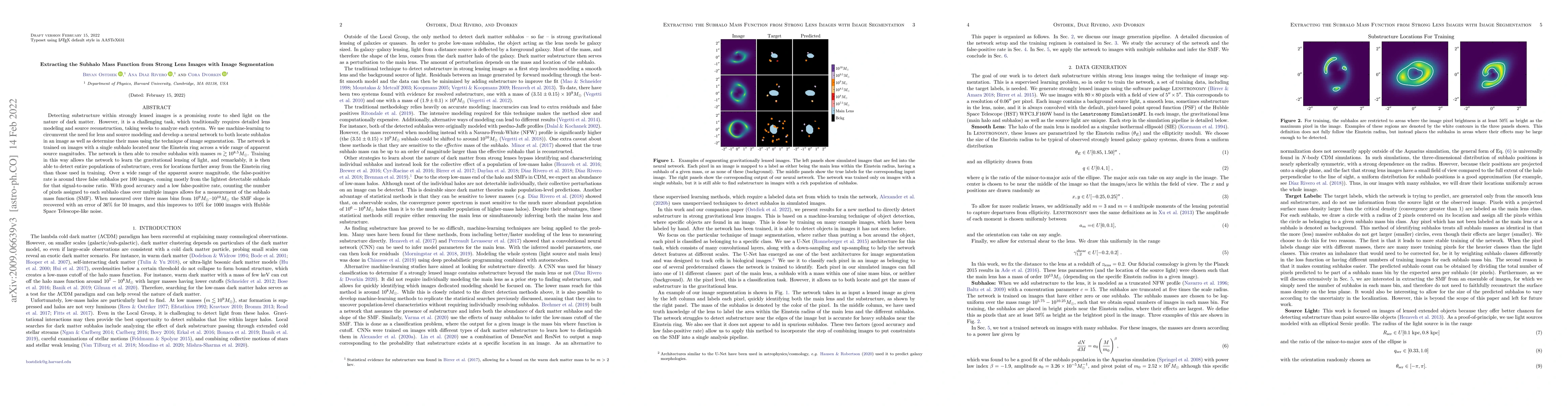 Thumbnail for Extracting the Subhalo Mass Function from Strong Lens Images with Image
  Segmentation