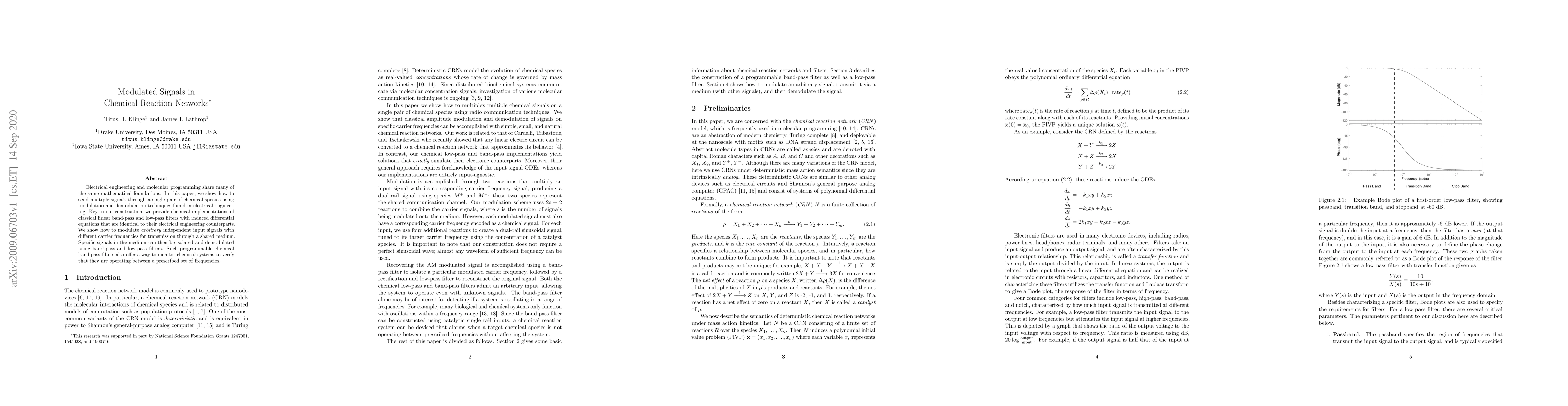 Thumbnail for Modulated Signals in Chemical Reaction Networks