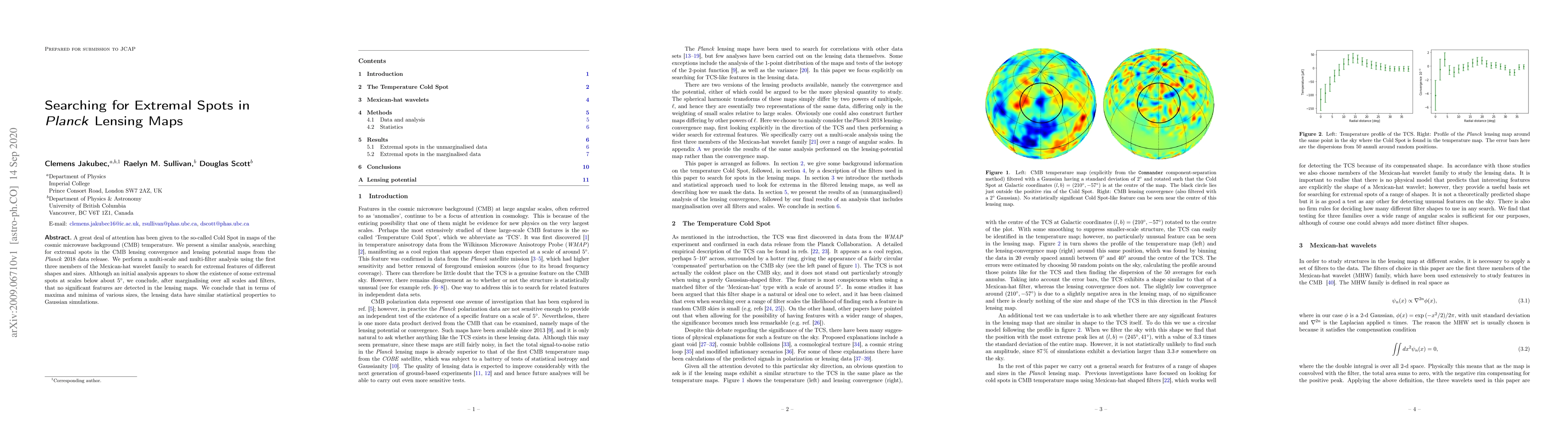 Thumbnail for Searching for Extremal Spots in Planck Lensing Maps